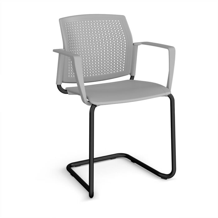 DAMS Santana cantilever chair with plastic seat and perforated back-29819