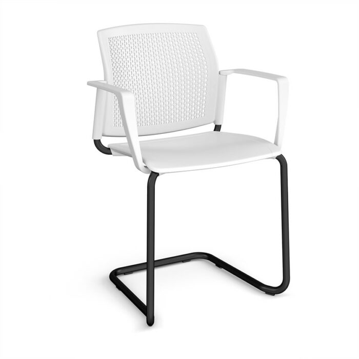 DAMS Santana cantilever chair with plastic seat and perforated back-29822