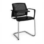 DAMS Santana cantilever chair with plastic seat and perforated back-29801