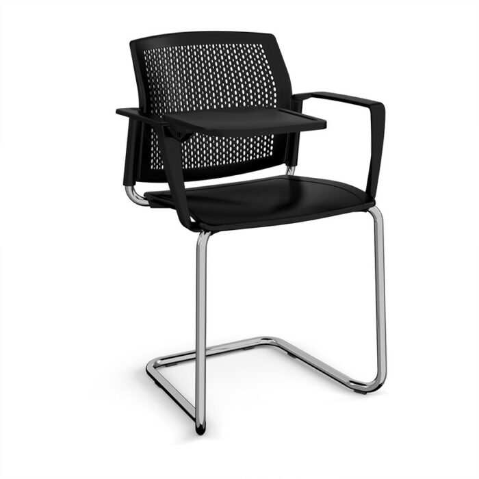 DAMS Santana cantilever chair with plastic seat and perforated back-29801