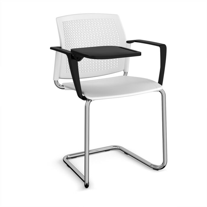 DAMS Santana cantilever chair with plastic seat and perforated back-29830