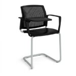 DAMS Santana cantilever chair with plastic seat and perforated back-29797
