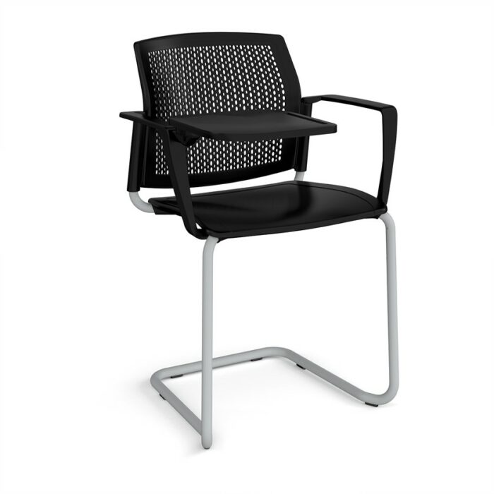 DAMS Santana cantilever chair with plastic seat and perforated back-29797