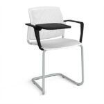DAMS Santana cantilever chair with plastic seat and perforated back-29826