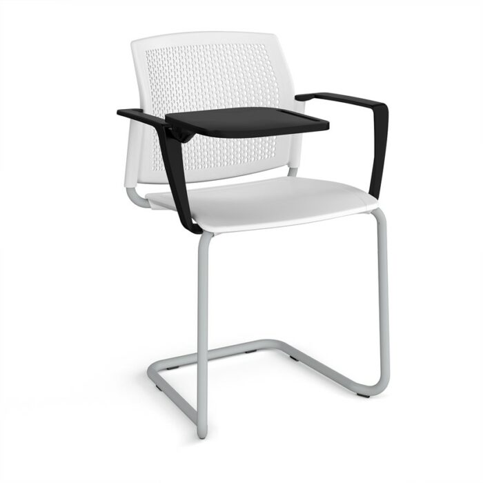 DAMS Santana cantilever chair with plastic seat and perforated back-29826