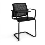 DAMS Santana cantilever chair with plastic seat and perforated back-29798