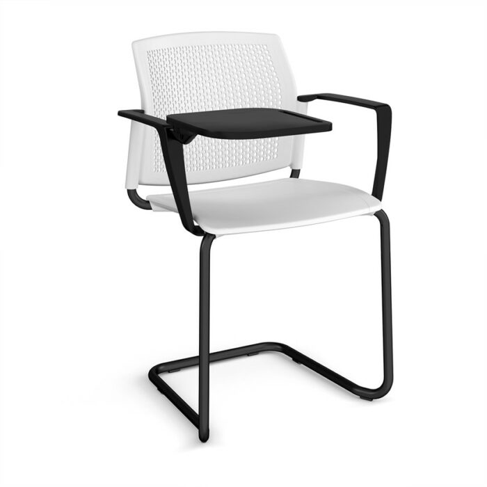 DAMS Santana cantilever chair with plastic seat and perforated back-29825