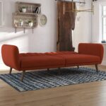 Dorel Novogratz Brittany Sofa Bed Wooden Legs - Linen - Orange-31639