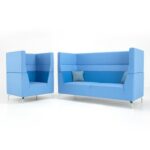 DAMS Alban high back three seater sofa with chrome legs-29876