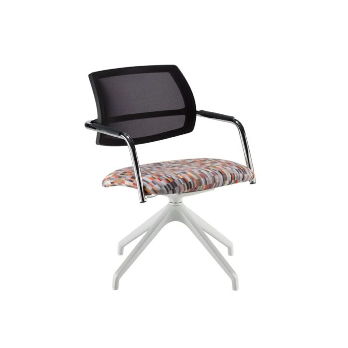 DAMS Tuba pyramid base frame conference chair with half mesh back - made to order-29099