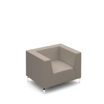 DAMS Alban low back single seater armsofa with chrome legs-0