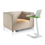 DAMS Alban low back single seater armsofa with chrome legs-29853