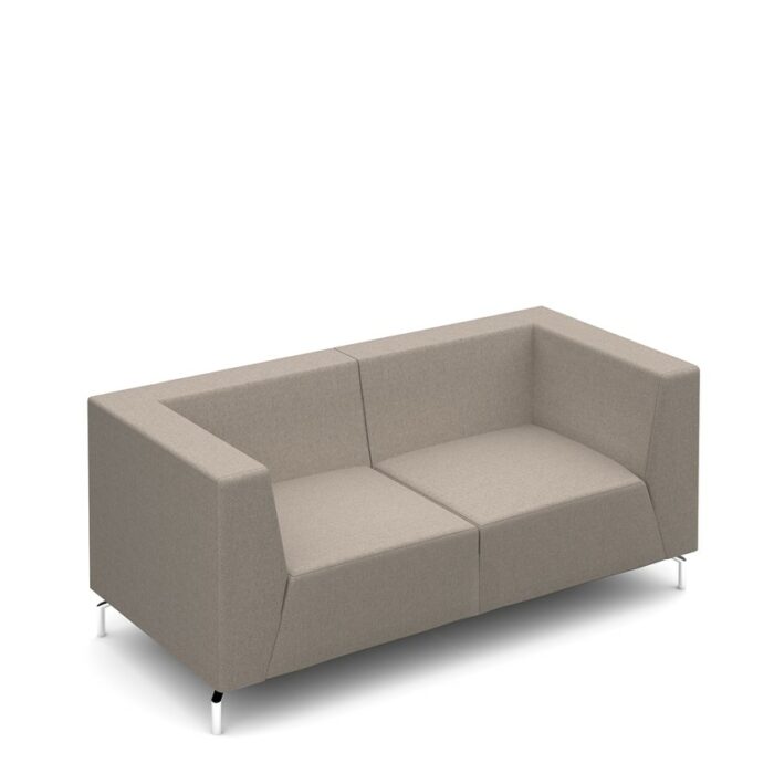 DAMS Alban low back double seater armsofa with chrome legs-0