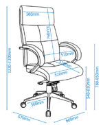 Dorel Alphason Bedford Executive Fabric Office Chair - Grey-30256
