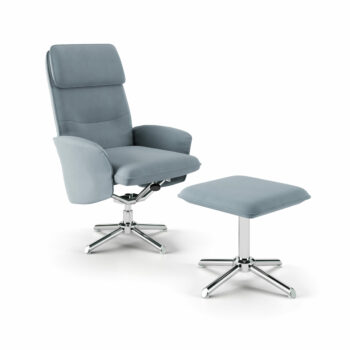 Dorel Alphason Belding Faux Leather Recliner Chair with Footstool - Grey-0