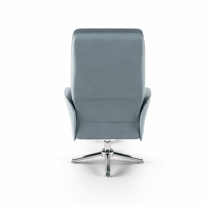 Dorel Alphason Belding Faux Leather Recliner Chair with Footstool - Grey-31858