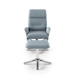 Dorel Alphason Belding Faux Leather Recliner Chair with Footstool - Grey-31854