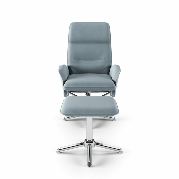Dorel Alphason Belding Faux Leather Recliner Chair with Footstool - Grey-31854