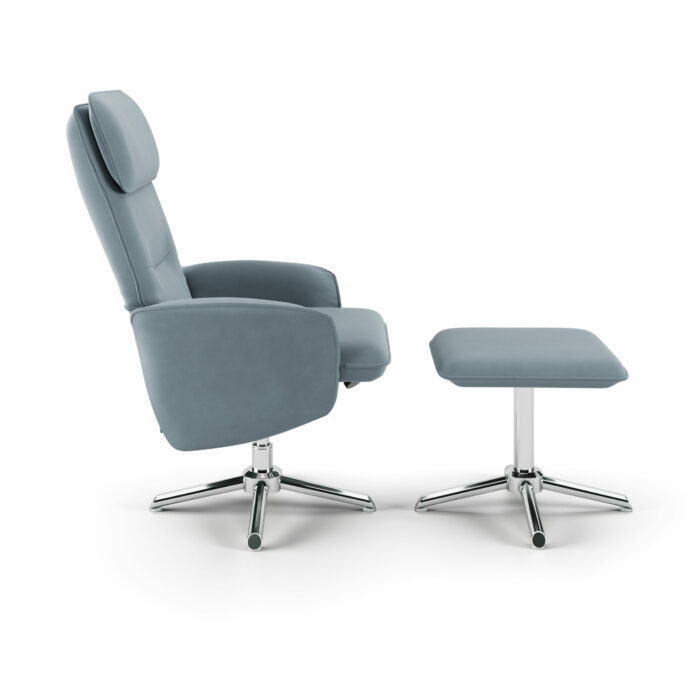 Dorel Alphason Belding Faux Leather Recliner Chair with Footstool - Grey-31857