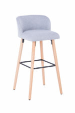 Dorel Alphason Claremont Fabric Barstool With Wooden Legs - Grey-0