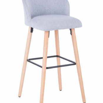 Dorel Alphason Claremont Fabric Barstool With Wooden Legs - Grey-0