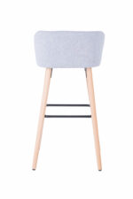 Dorel Alphason Claremont Fabric Barstool With Wooden Legs - Grey-30388