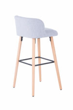 Dorel Alphason Claremont Fabric Barstool With Wooden Legs - Grey-30389