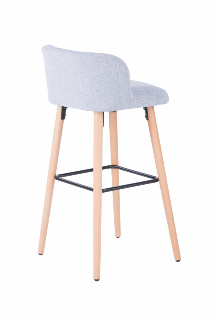 Dorel Alphason Claremont Fabric Barstool With Wooden Legs - Grey-30389