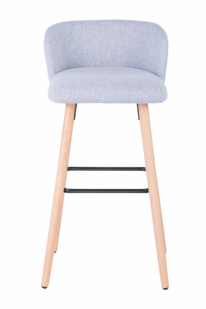 Dorel Alphason Claremont Fabric Barstool With Wooden Legs - Grey-30391