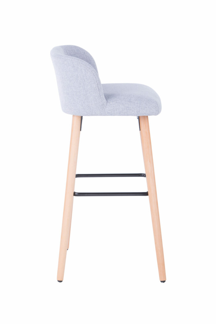 Dorel Alphason Claremont Fabric Barstool With Wooden Legs - Grey-30387