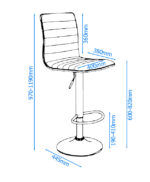Dorel Alphason Colby High Back PU Barstool - Grey-30403