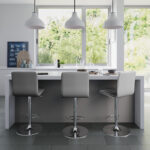 Dorel Alphason Colby High Back PU Barstool - Grey-30408