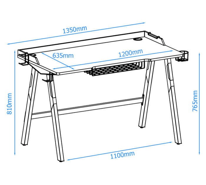 Dorel Alphason Fuego Gaming Desk - Red & Black-30518