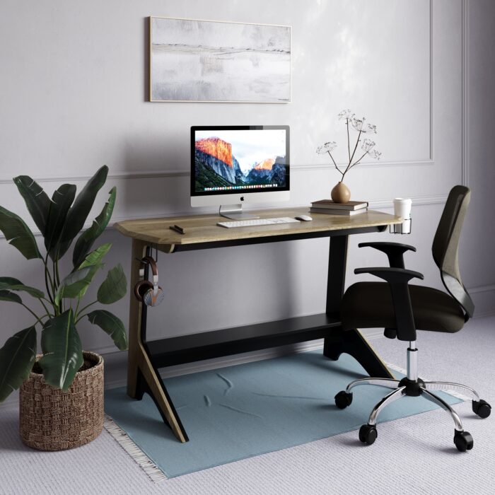 Dorel Alphason Jersey Office Desk - Oak & Black-30469