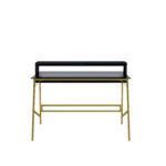 Dorel Alphason Morgan Office Desk With Smoked Glass Top - Black & Gold-30485