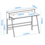 Dorel Alphason Morgan Office Desk With Smoked Glass Top - Black & Gold-30488