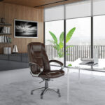 Dorel Alphason Northland Leather Soft Feel High Back Executive Chair - Brown-30385