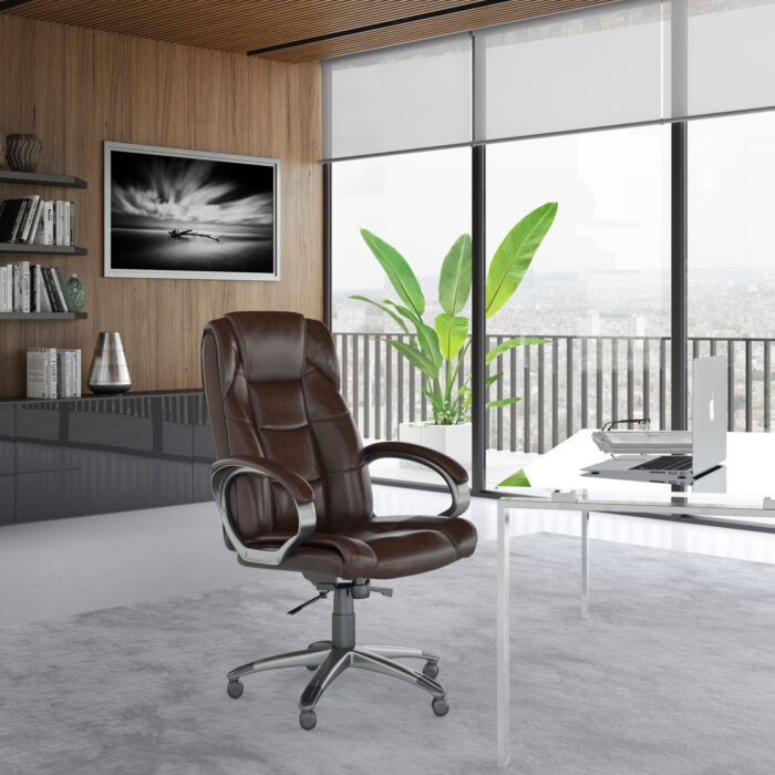 Dorel Alphason Northland Leather Soft Feel High Back Executive Chair - Brown-30385