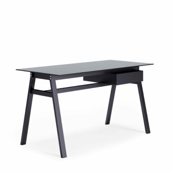 Dorel Alphason Richmond Desk With Glass Top & Single Drawer - Black-0