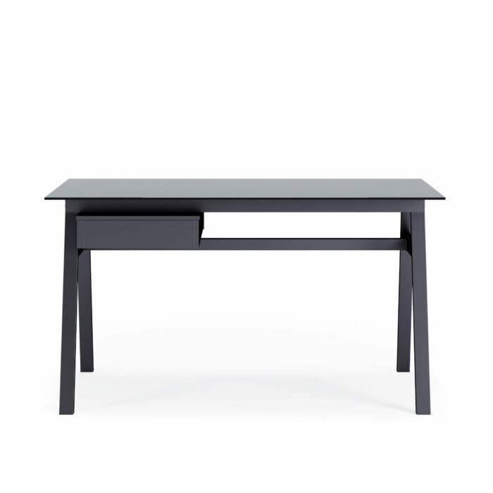 Dorel Alphason Richmond Desk With Glass Top & Single Drawer - Black-30490