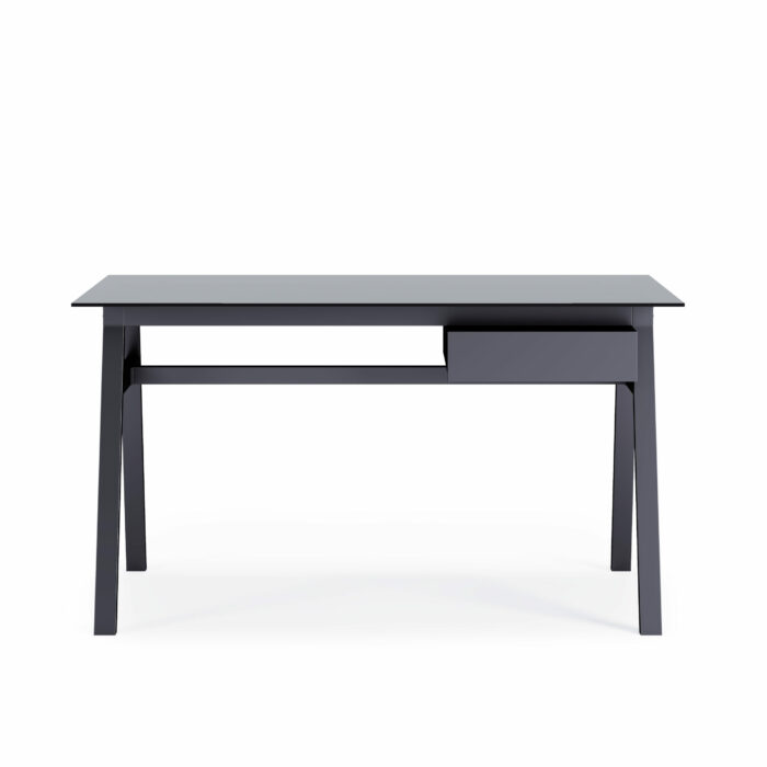 Dorel Alphason Richmond Desk With Glass Top & Single Drawer - Black-30491