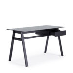 Dorel Alphason Richmond Desk With Glass Top & Single Drawer - Black-30493
