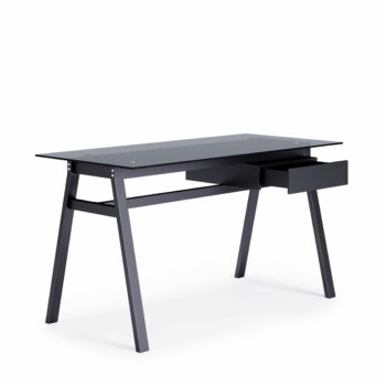Dorel Alphason Richmond Desk With Glass Top & Single Drawer - Grey-0