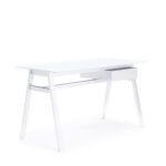 Dorel Alphason Richmond Desk With Glass Top & Single Drawer - White-30516