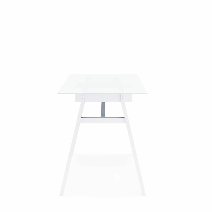 Dorel Alphason Richmond Desk With Glass Top & Single Drawer - White-30512
