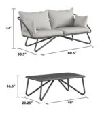 Novogratz Teddi 2 Love Seat & Coffee Table including covers-28825