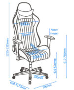 Dorel Alphason Senna Fully Adjustable Gaming Chair - Faux Leather - Black & White-30305