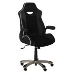 Dorel Alphason Silverstone Pro Gaming Chair - Microfibre and Faux Leather - Black-0