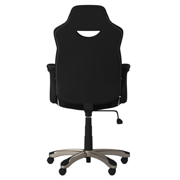 Dorel Alphason Silverstone Pro Gaming Chair - Microfibre and Faux Leather - Black-30313