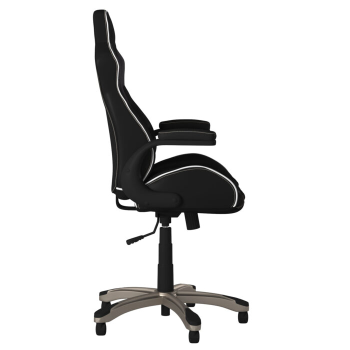 Dorel Alphason Silverstone Pro Gaming Chair - Microfibre and Faux Leather - Black-30312